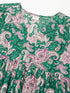Plus Size Green Pure Cotton Floral Printed Tiered Dress