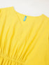 Plus Size Yellow Cotton Solid A-line Dress