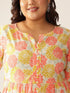 Plus Size Off White Pure Cotton Floral Printed A-line Kurta Set