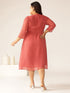 Plus Size Mauve Dobby Chiffon Self Design A-line Kurta