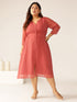Plus Size Mauve Dobby Chiffon Self Design A-line Kurta