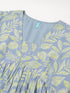Plus Size Blue Georgette Tropical Printed A-line Tunic