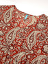 Plus Size Maroon Pure Cotton Paisley Printed Peplum Tunic