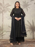 Plus Size Black Georgette Foil Printed Anarkali Kurta Set