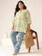 Plus Size Off White Pure Cotton Floral Printed A-line Tunic