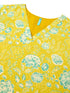 Plus Size Lime Yellow Georgette Floral Printed A-line Tunic