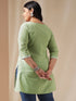 Plus Size Sage Cotton Chikankari Regular Tunic