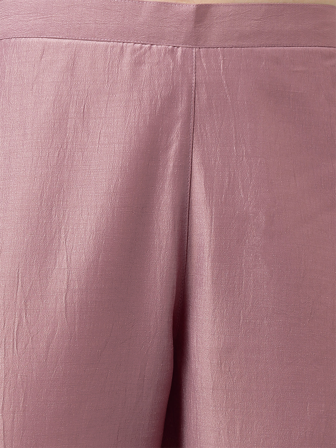 Mauve Chinnon Embroidered Regular Kurta Set