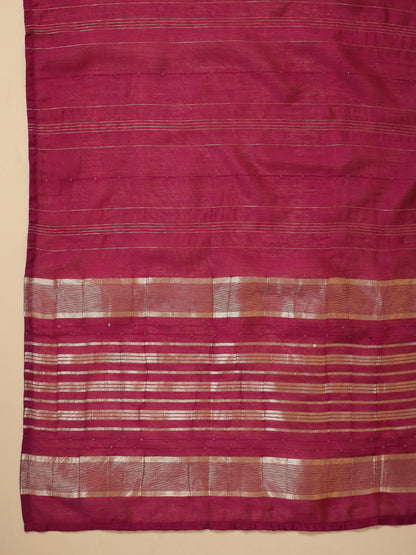 Magenta Cotton Blend Solid Straight Kurta Set