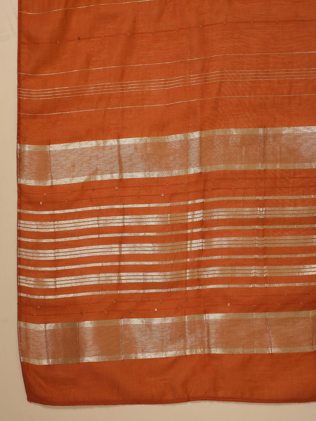 Rust Cotton Blend Yoke Embroidery Straight Kurta Set