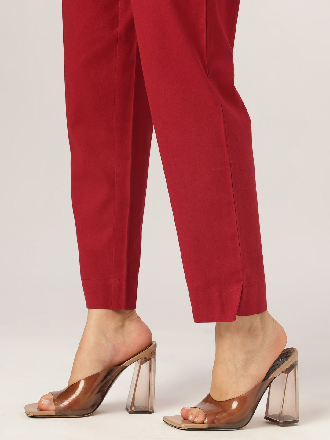 Maroon Cotton Solid A-line Co-ord Set