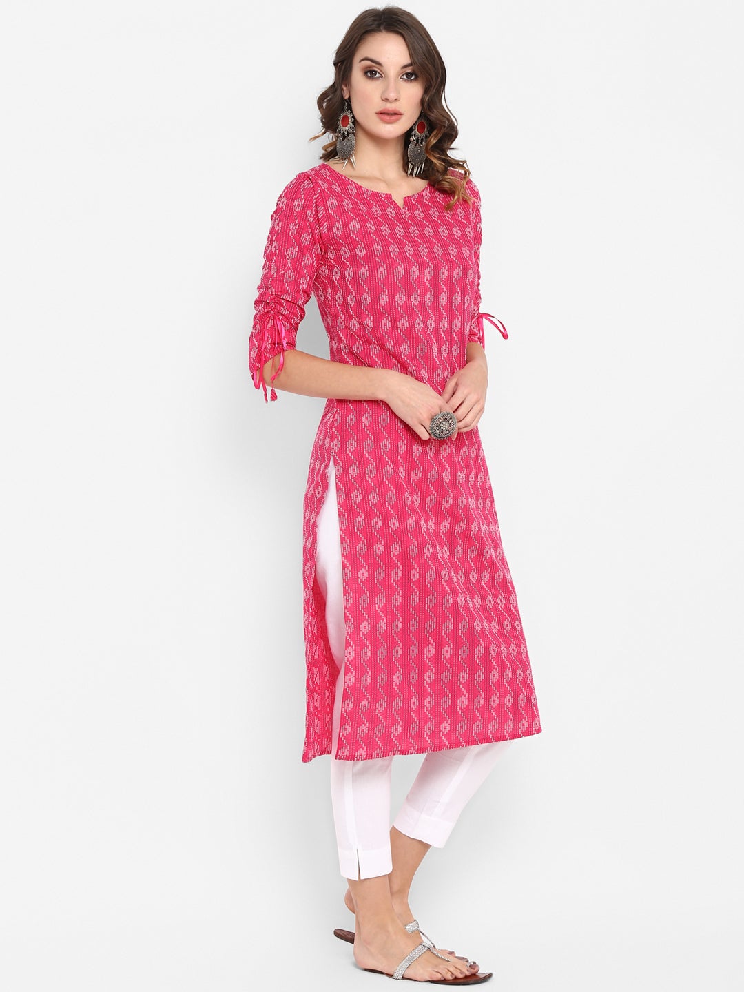 Pink Cotton Kurta Janasya
