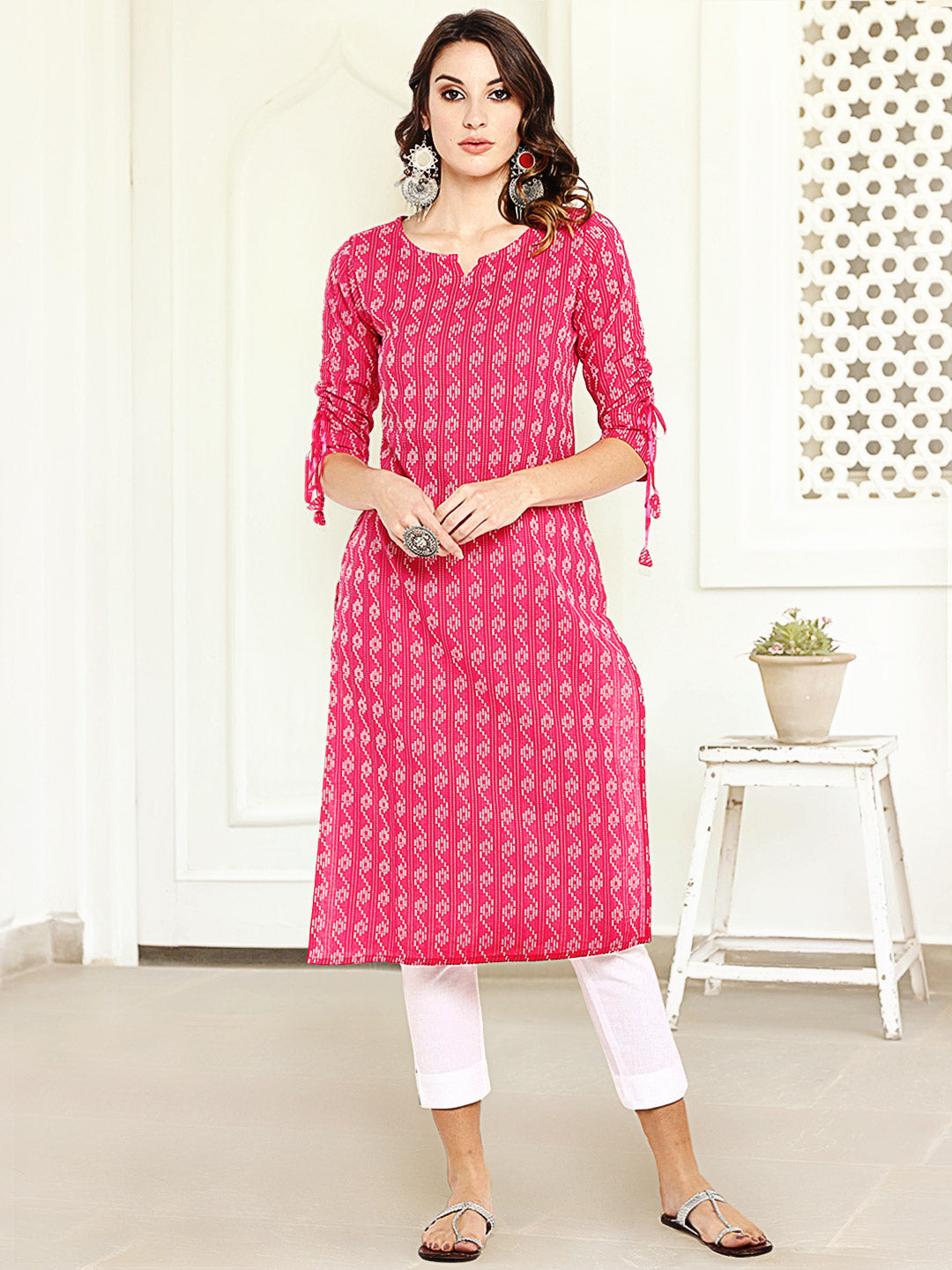 Pink Cotton Kurta Janasya