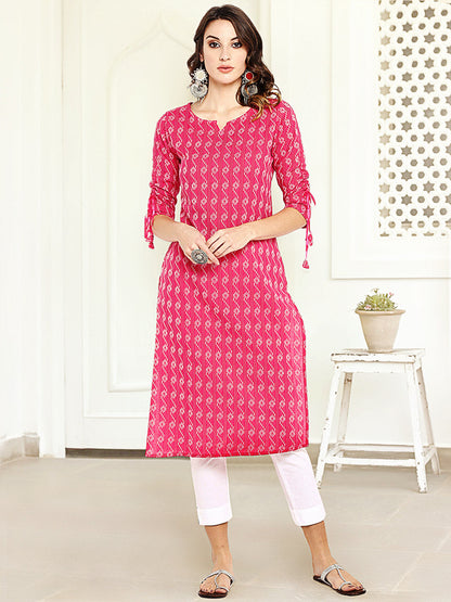 Pink Cotton Kurta Janasya