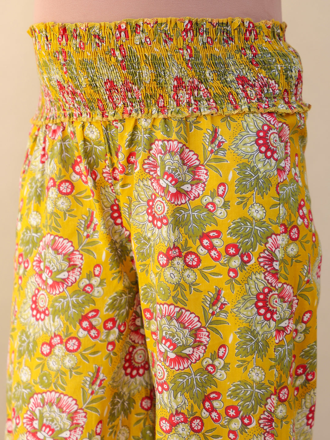 Maternity Women's Mustard Pure Cotton Floral Printed A-line Kurta Set