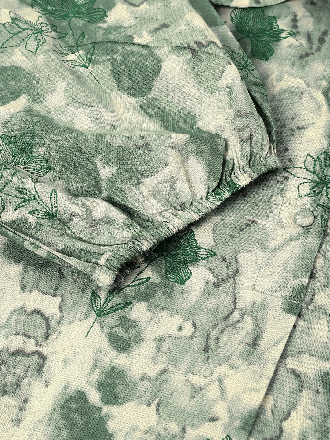 Plus Size Aqua Pure Cotton Tie & Dye A-line Tunic