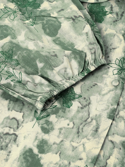 Plus Size Aqua Pure Cotton Tie & Dye A-line Tunic